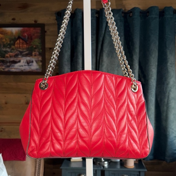 Kate Spade Red Quilted Shoulder Bag - Picture 6 of 11